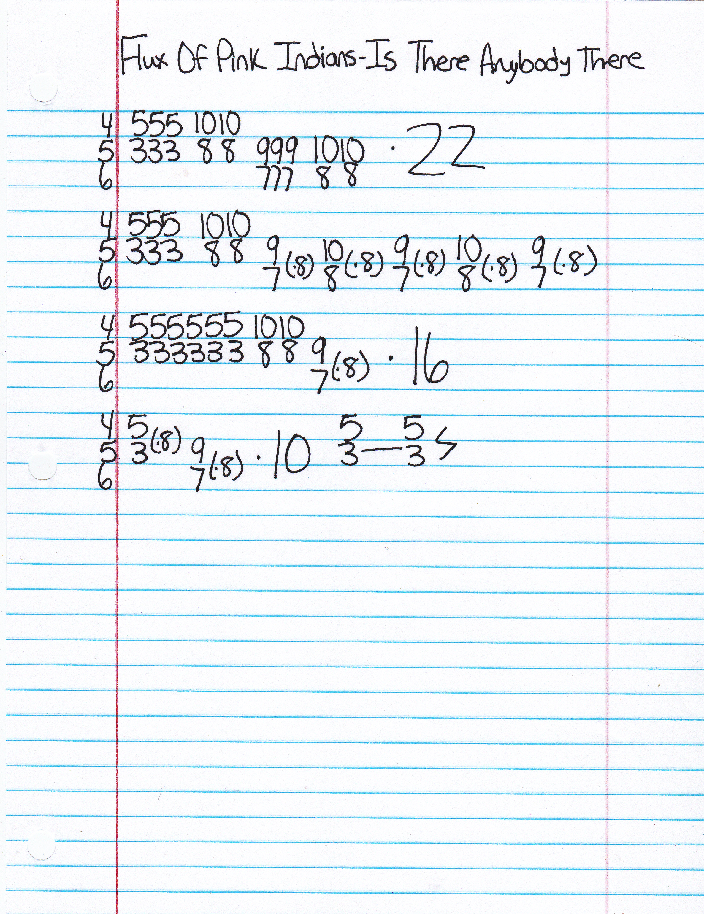 High quality guitar tab for Is There Anybody There by Flux Of Pink Indians off of the album Not So Brave. ***Complete and accurate guitar tab!***